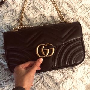 Authentic GG Marmont matelassé shoulder bag